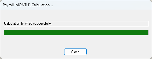 Calculation progress and exceptions window showing any warnings or errors found during the calculation