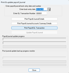 Reports menu with Print Payroll Journal option highlighted