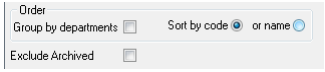 Sort order options available for the table output
