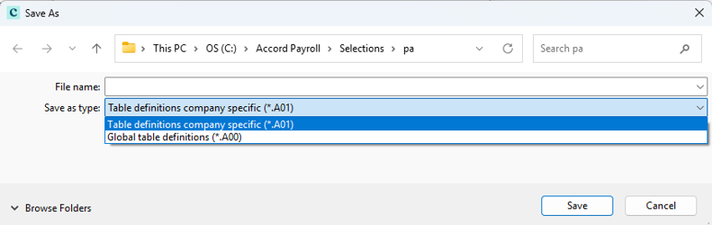 New column set dialog for adding another set of columns